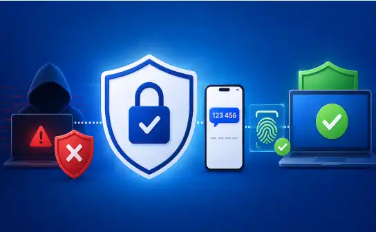 Illustration of multi-factor authentication blocking an attacker